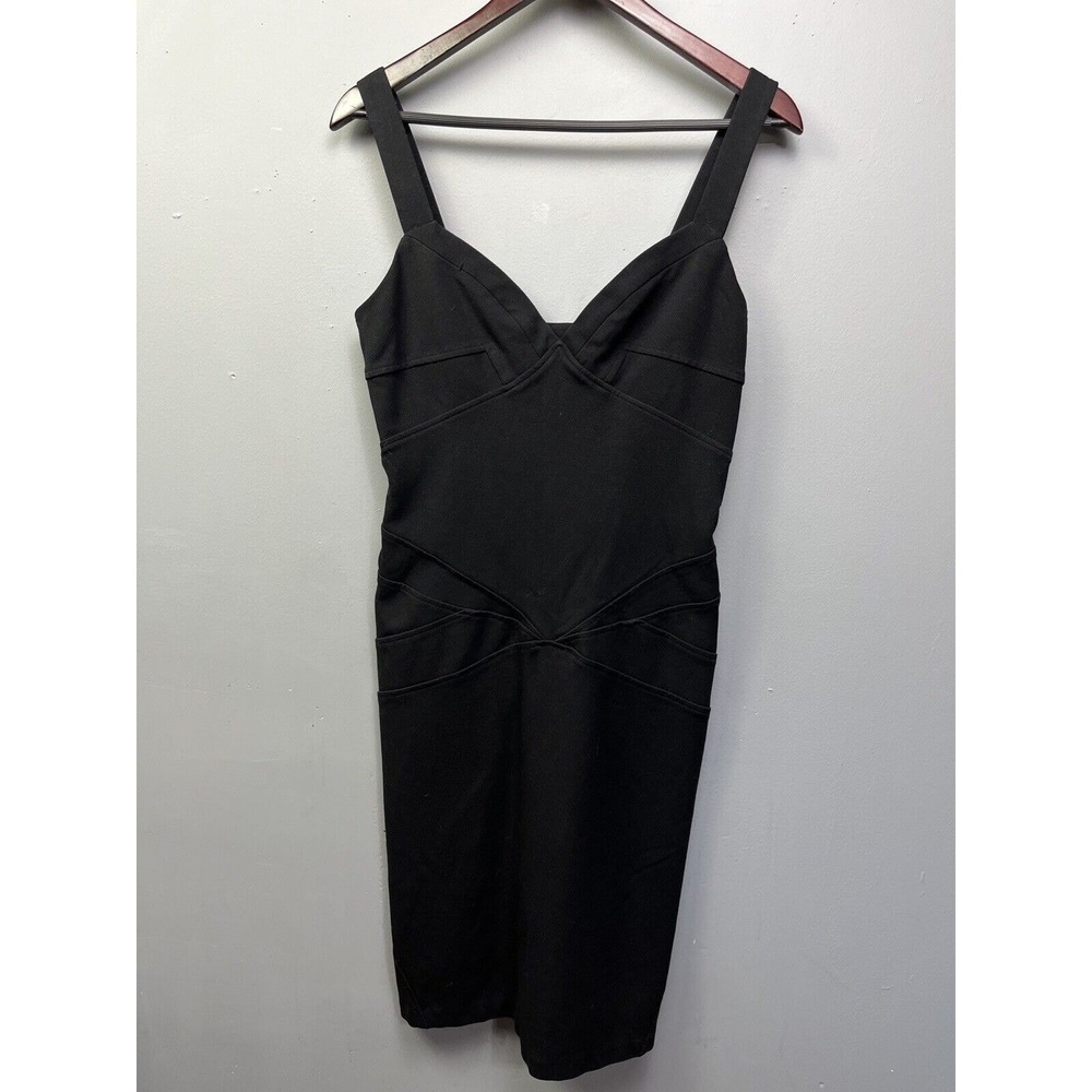 Diane von Furstenberg Dress Womens‎ 10 Black Sheath Sweetheart Seam Detail LBD